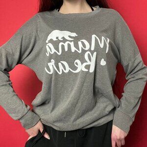 Grey and white mama bear long sleeve🤍🩶